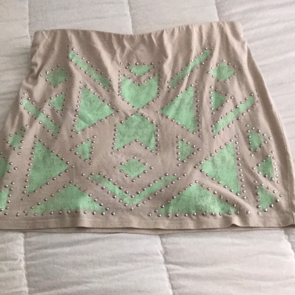 T-shirt skirt with grommet detail